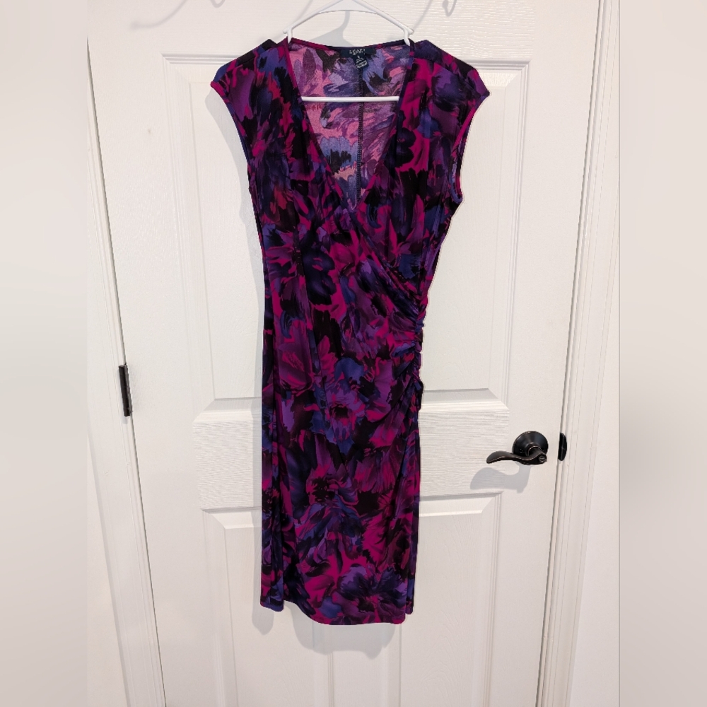 Chaps purple and pink dress